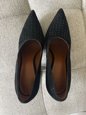 H by Halston Black Studded Pointed Toe Flats